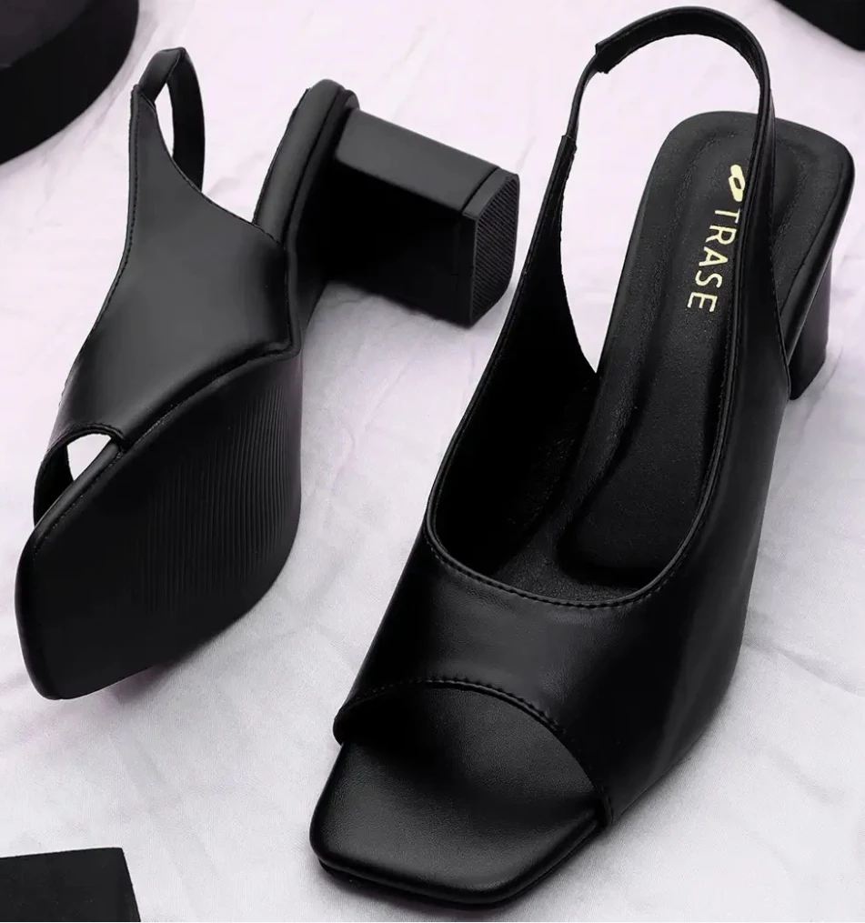 Trase Elara Luxe Slingback Block Heel Sandals for Women