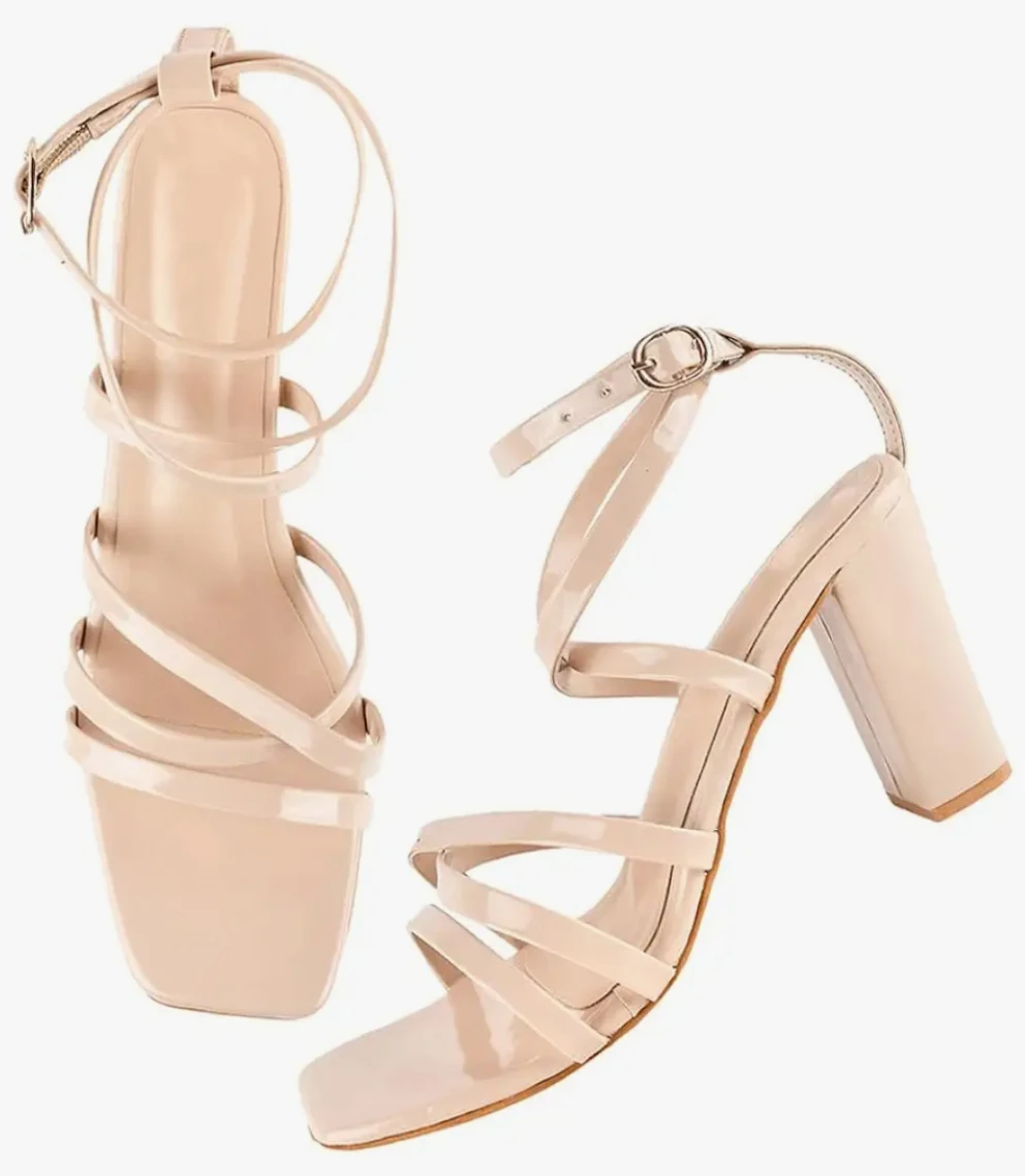 Trase Aurelia Gloss Multi-Strap Block Heel Sandals for Women